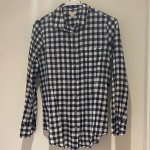 J Crew Navy Gingham top